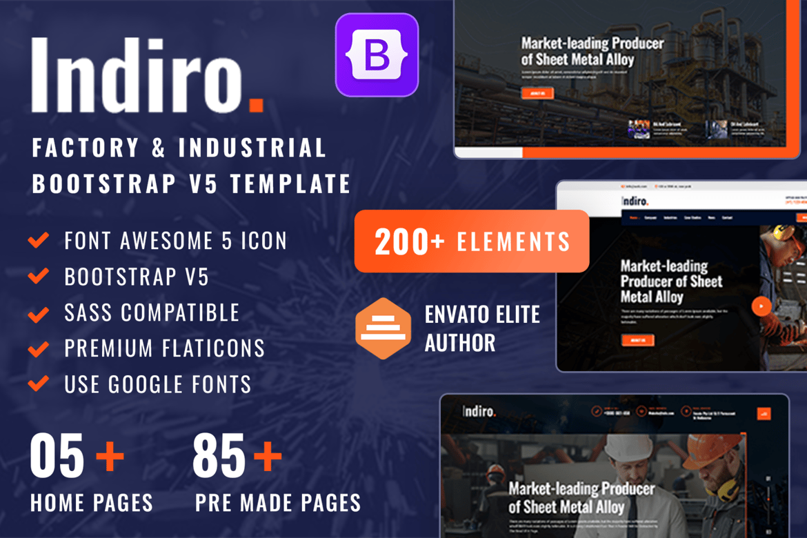 Template Website Bootstrap untuk Industri dan Pabrik - Indiro
