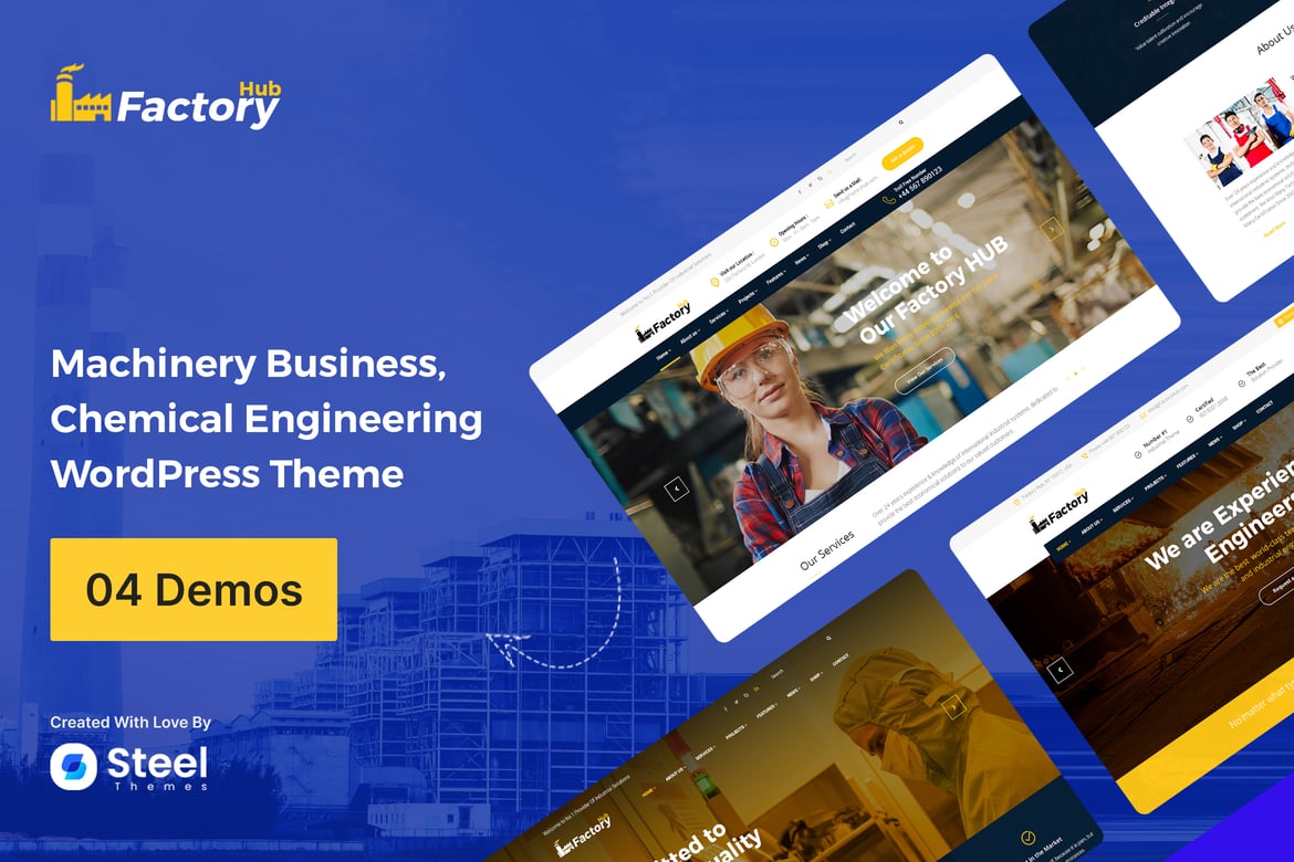 Factory HUB - Tema WordPress untuk Bisnis Industri yang Unggul