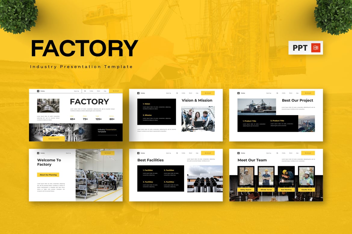 Template Presentasi PowerPoint untuk Industri dan Pabrik