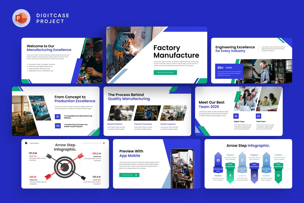 Template Presentasi PowerPoint untuk Industri dan Manufaktur