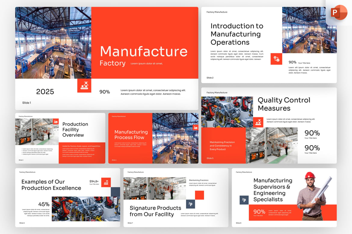 Template PowerPoint Modern untuk Industri Manufaktur