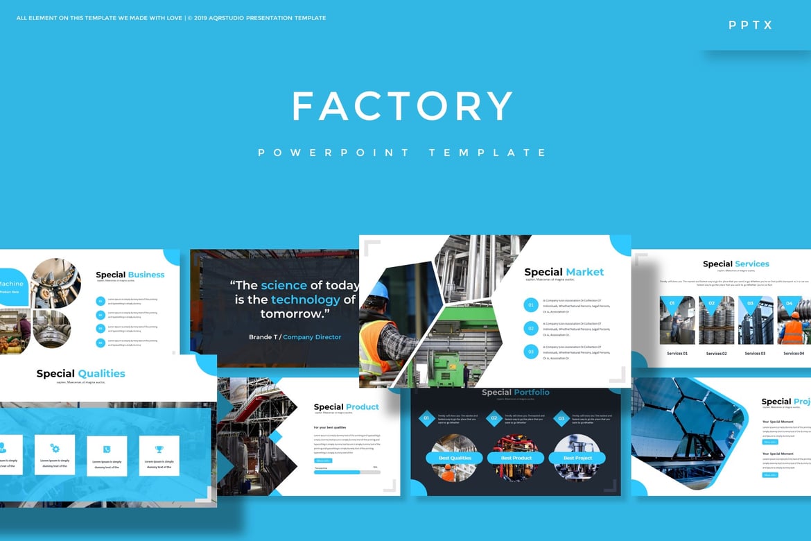 Template PowerPoint Factory - Solusi Presentasi Profesional