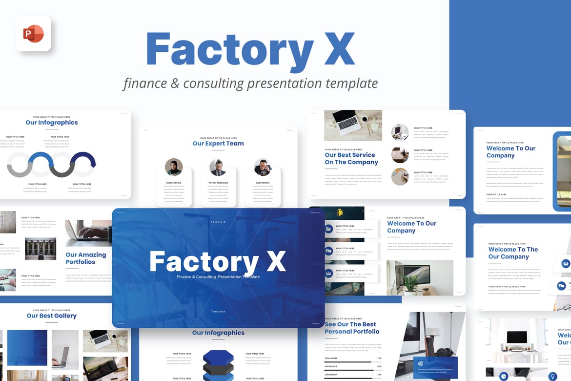 Template PowerPoint Factory X Finance yang Profesional dan Menarik