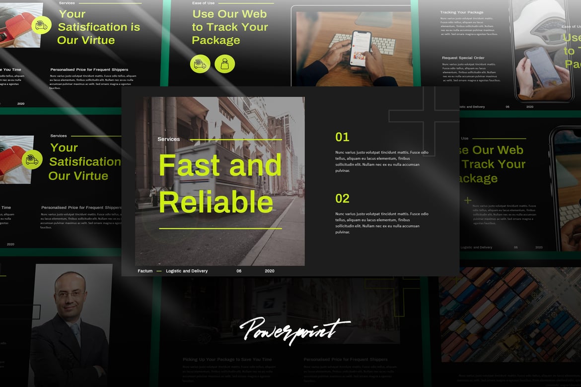 Template PowerPoint Bisnis - Factum untuk Analisis Performa
