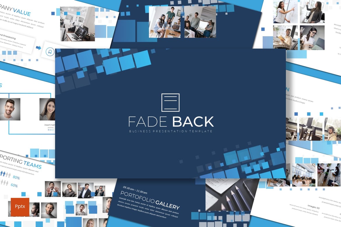 Template Powerpoint Fadeback - Presentasi Minimalis dan Kreatif