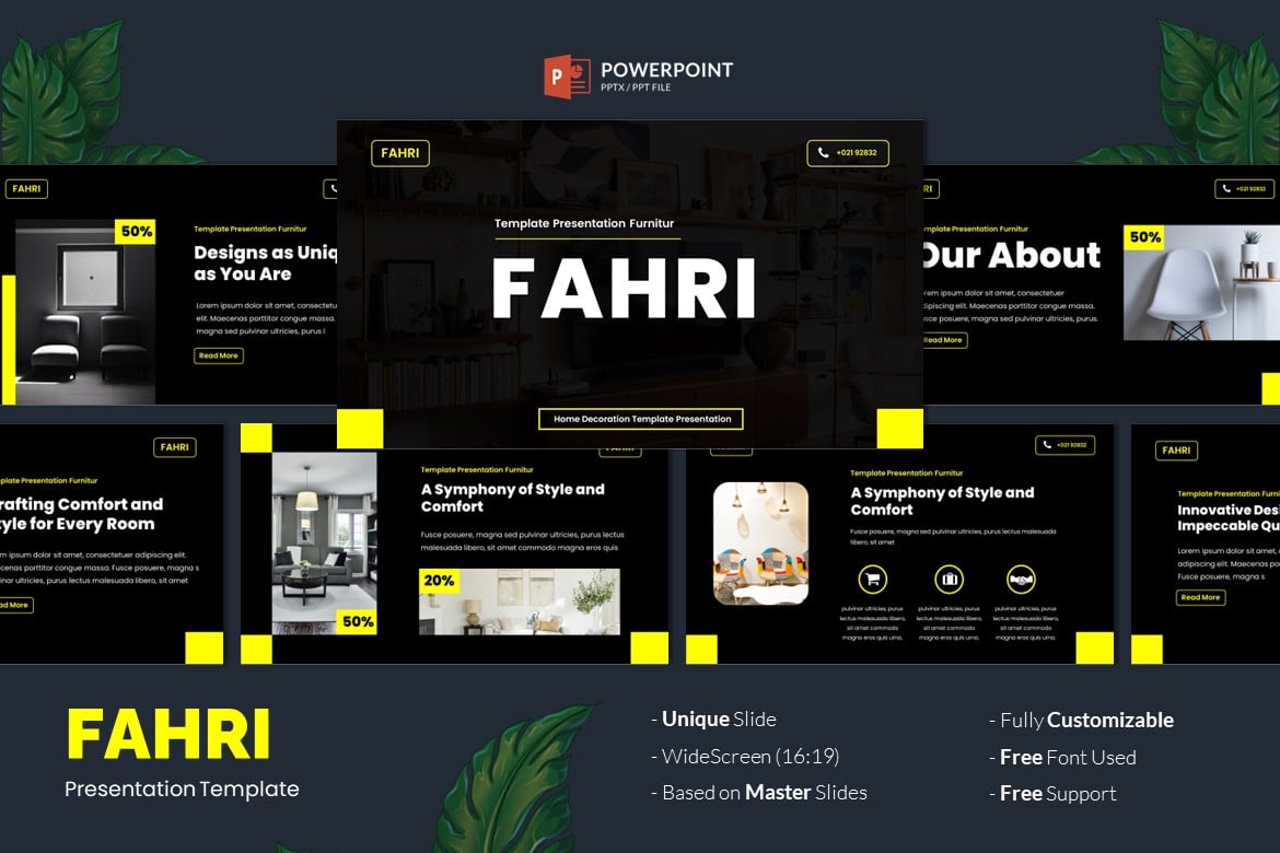 Template Powerpoint Fahri Furniture & Dekorasi Rumah yang Modern dan Profesional
