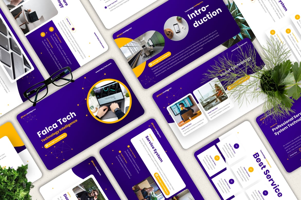 Template Powerpoint Falca - Solusi Presentasi Teknologi yang Menarik