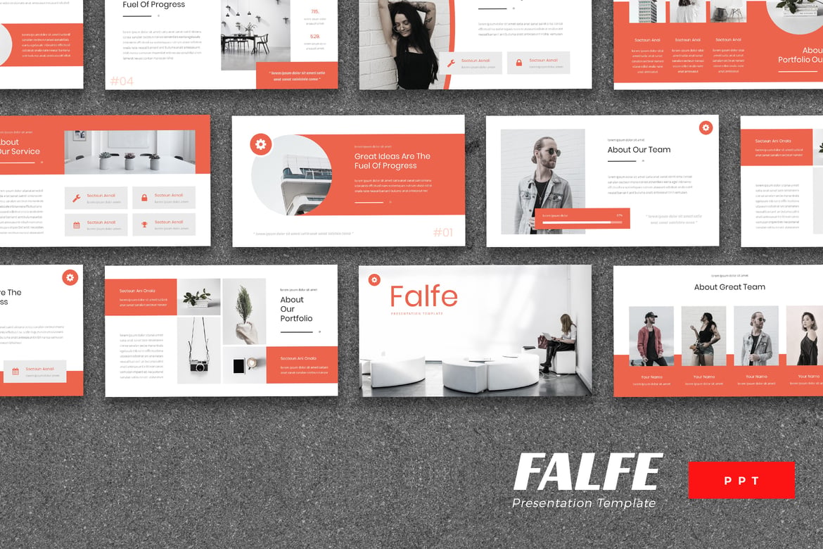 Template PowerPoint Kreatif Falfe - Solusi Presentasi Menarik untuk Agensi