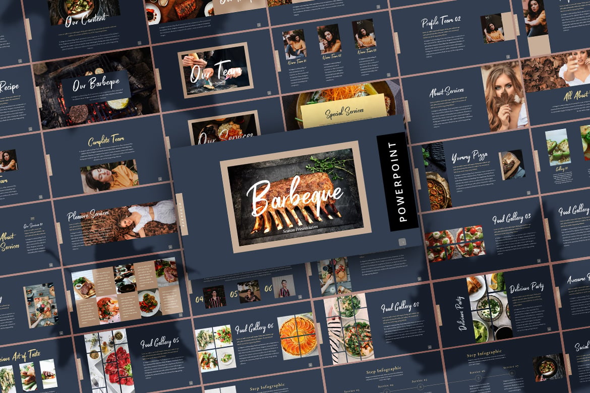 Template Presentasi PowerPoint Barbeque Musim Gugur yang Menarik