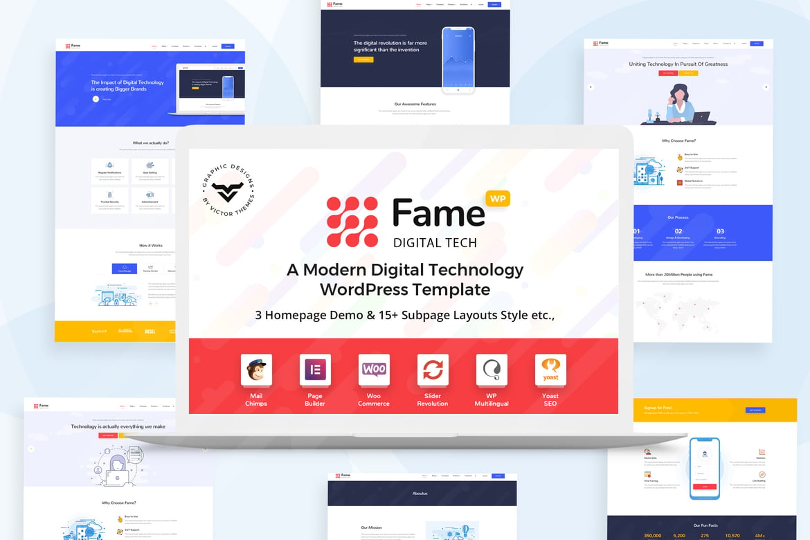 Fame - Tema WordPress Digital Teknologi dan Layanan yang Menarik