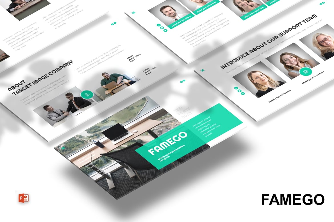 Famego - Template Powerpoint Bisnis yang Modern dan Elegan
