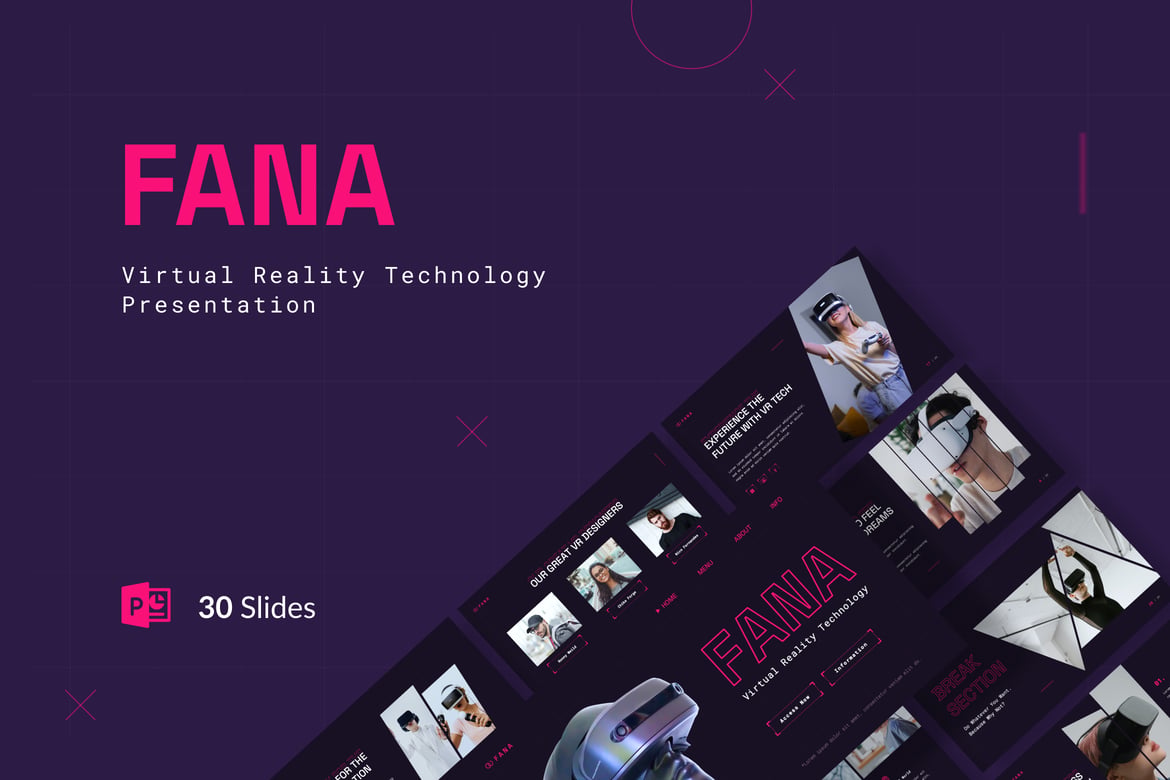 Template PowerPoint Fana - Teknologi Realitas Virtual yang Menarik