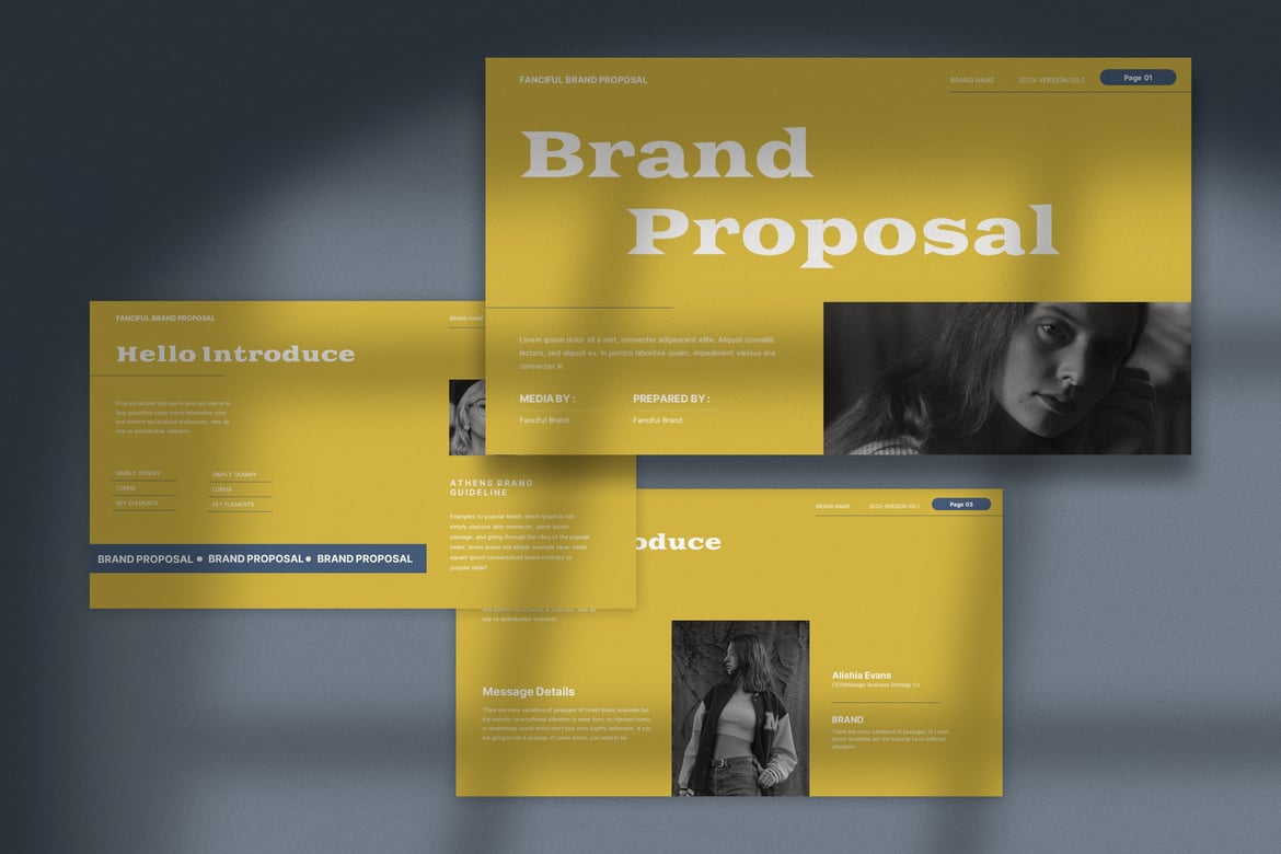 Template Presentasi Proposal Brand Fanciful yang Menarik