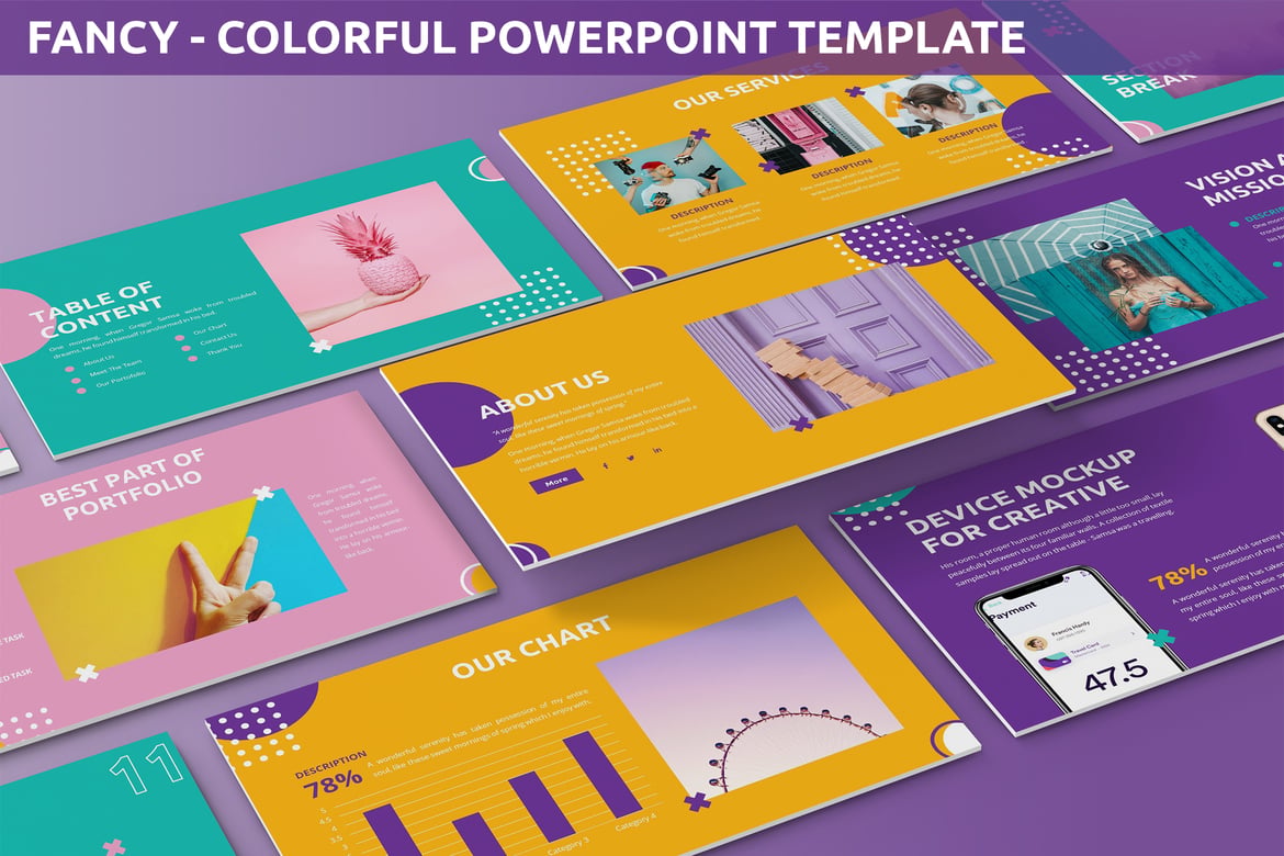 Template PowerPoint Warna-Warni yang Menarik dan Kreatif