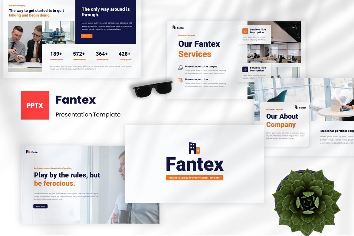 Template PowerPoint Fantex - Solusi Presentasi Bisnis Modern dan Kreatif