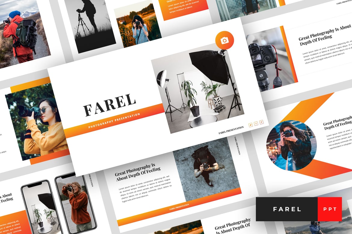 Farel - Template PowerPoint Fotografi yang Elegan dan Modern