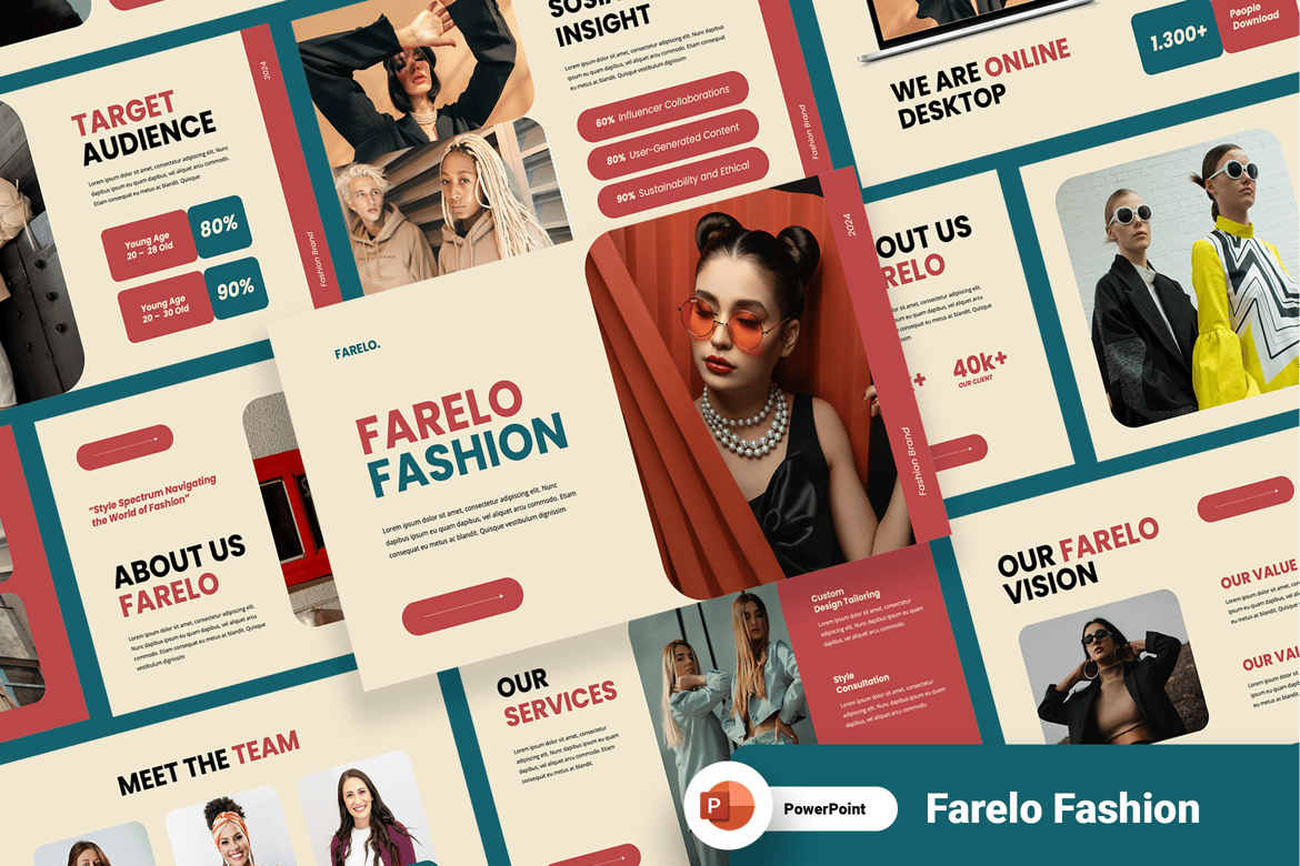 Farello – Template PowerPoint Fashion dan Gaya Hidup yang Menarik