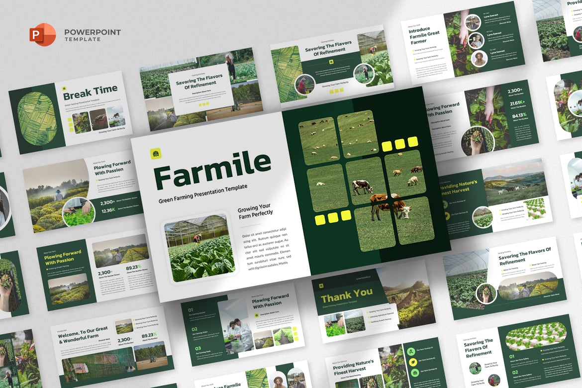 Template Powerpoint Pertanian dan Pertanian yang Menarik