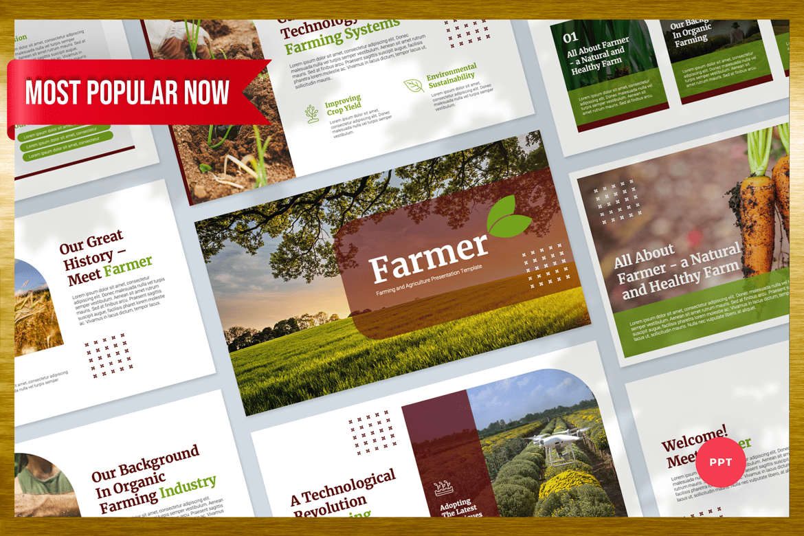 Template PowerPoint Pertanian dan Pertanian yang Modern