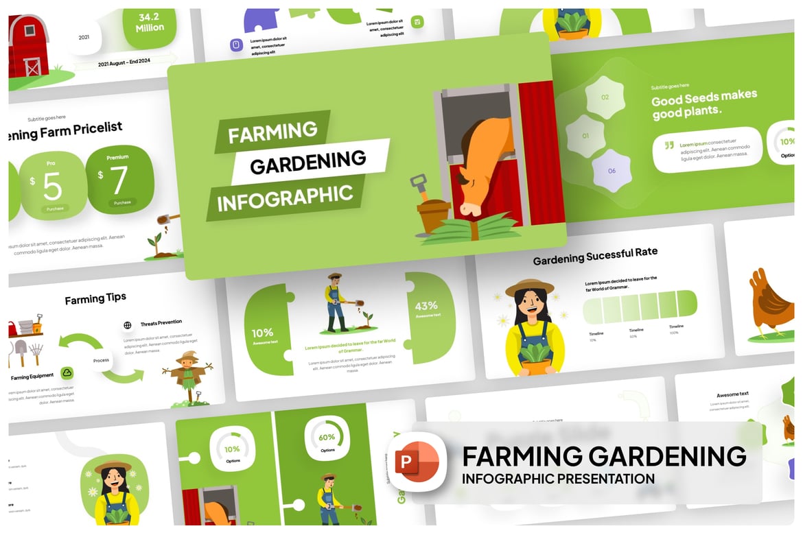 Template Presentasi Infografis Pertanian dan Perkebunan yang Menarik