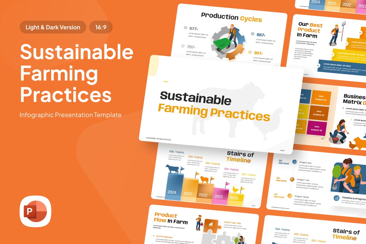Template Presentasi Infografik Pertanian - PowerPoint yang Menarik