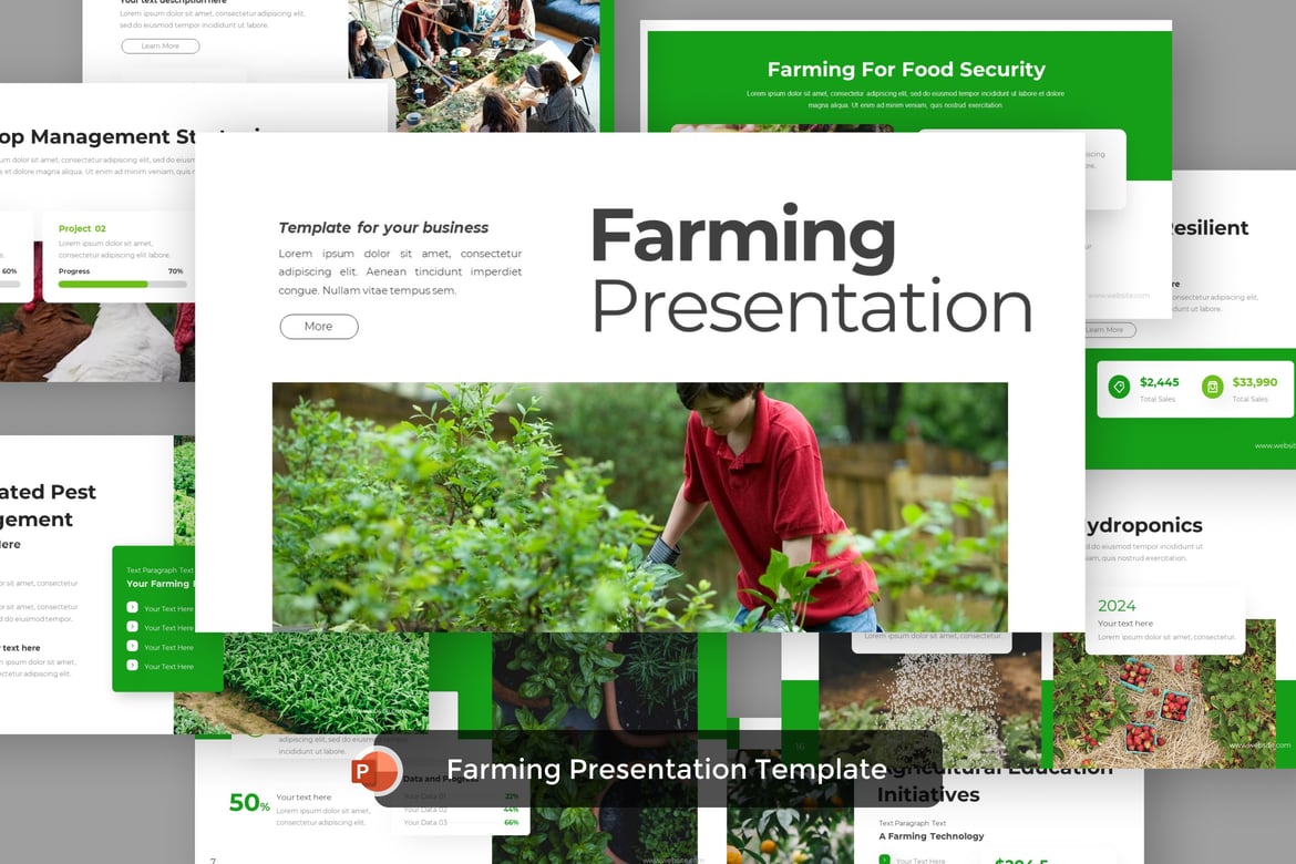 Template Presentasi PowerPoint Pertanian yang Menarik