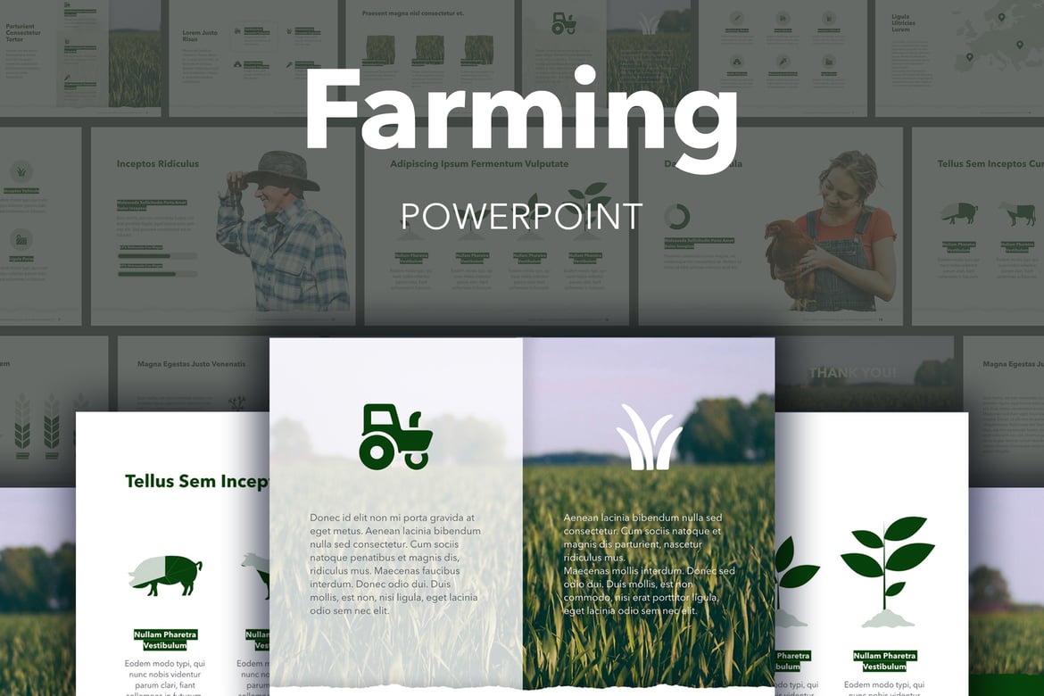 Template PowerPoint Pertanian Profesional dan Menarik