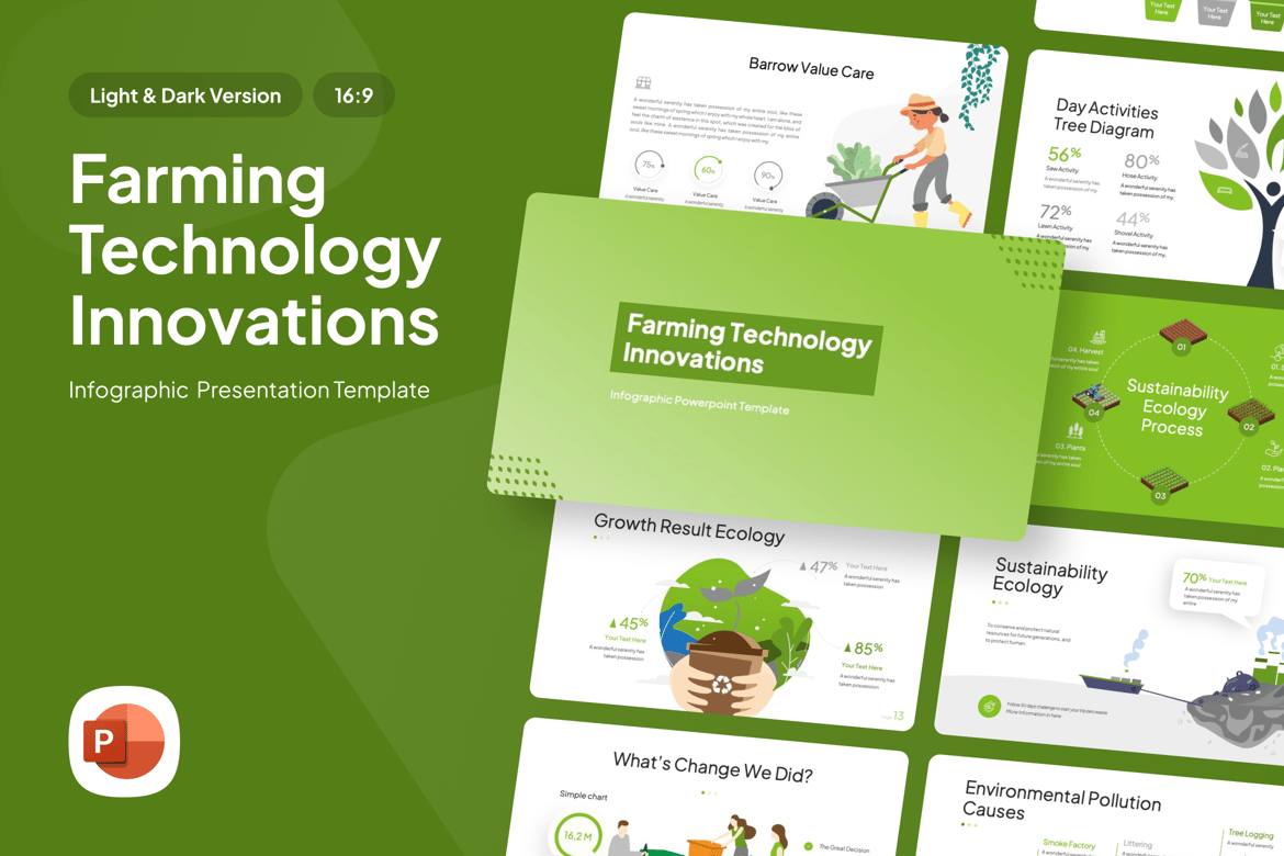 Inovasi Teknologi Pertanian - Template PowerPoint Menarik