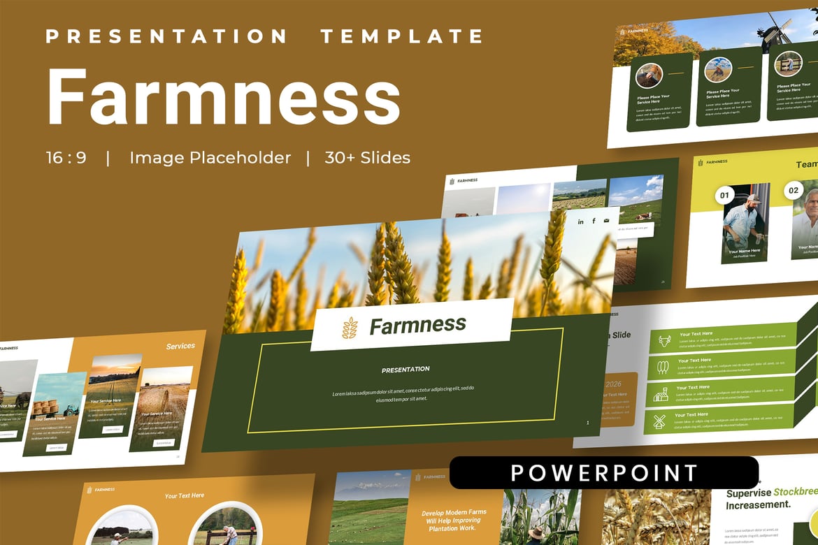 Farmness - Template Presentasi Powerpoint Hijau yang Menarik