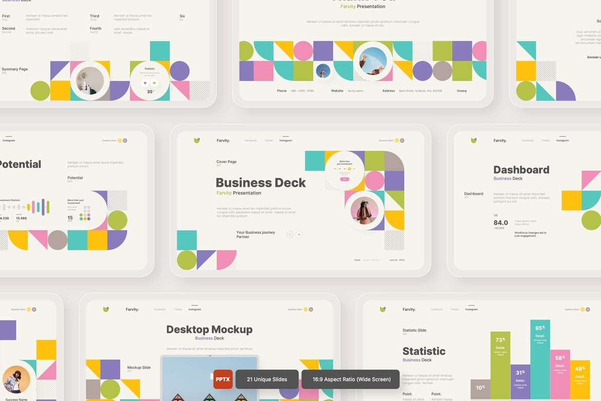 Farvity - Template PowerPoint Presentasi Bisnis Serbaguna