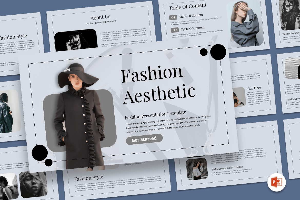 Template PowerPoint Estetika Fashion yang Menarik