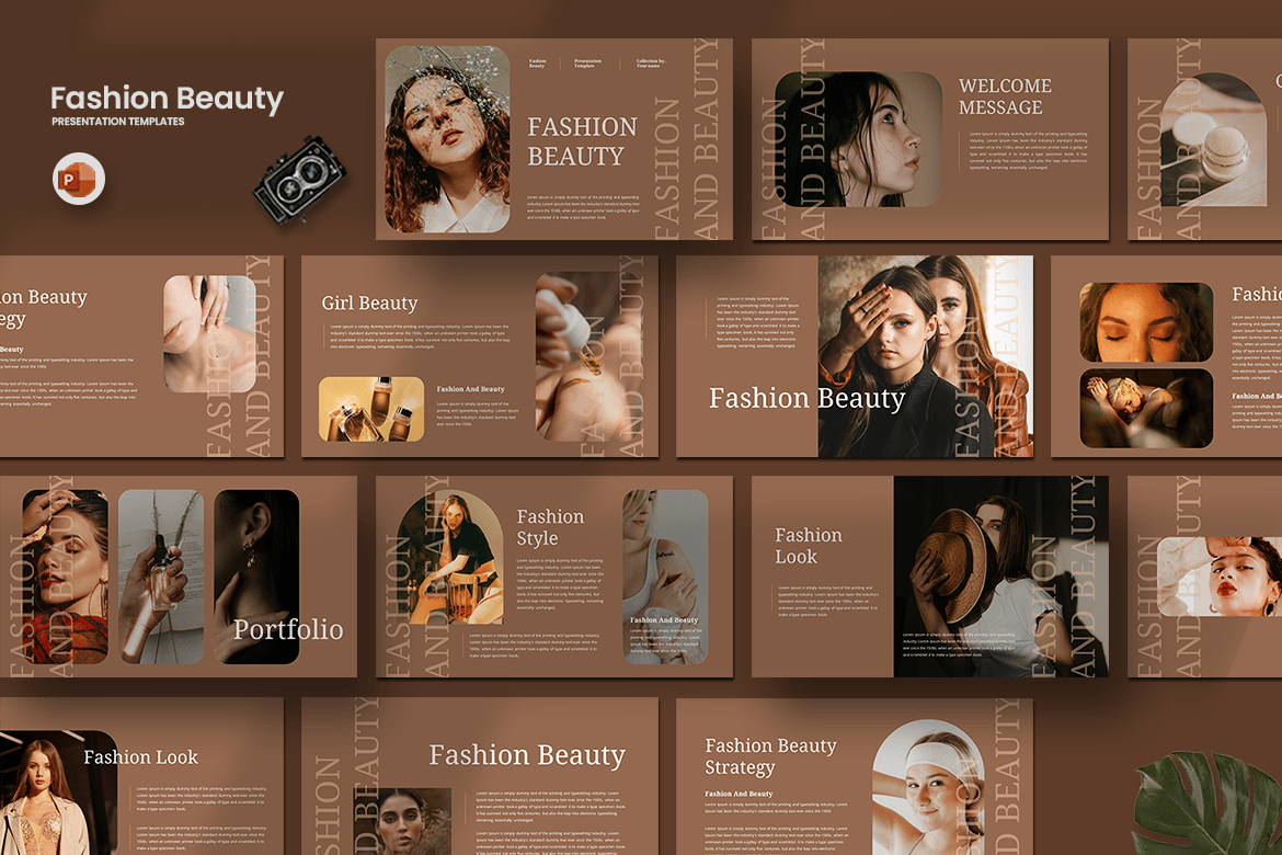Template PowerPoint Fashion Beauty yang Menawan