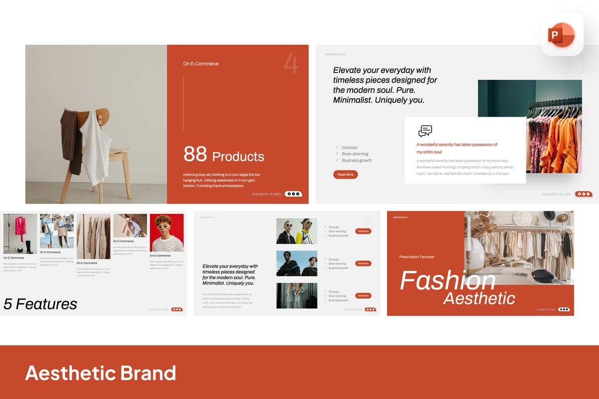 Template PowerPoint Fashion Modern dan Estetik