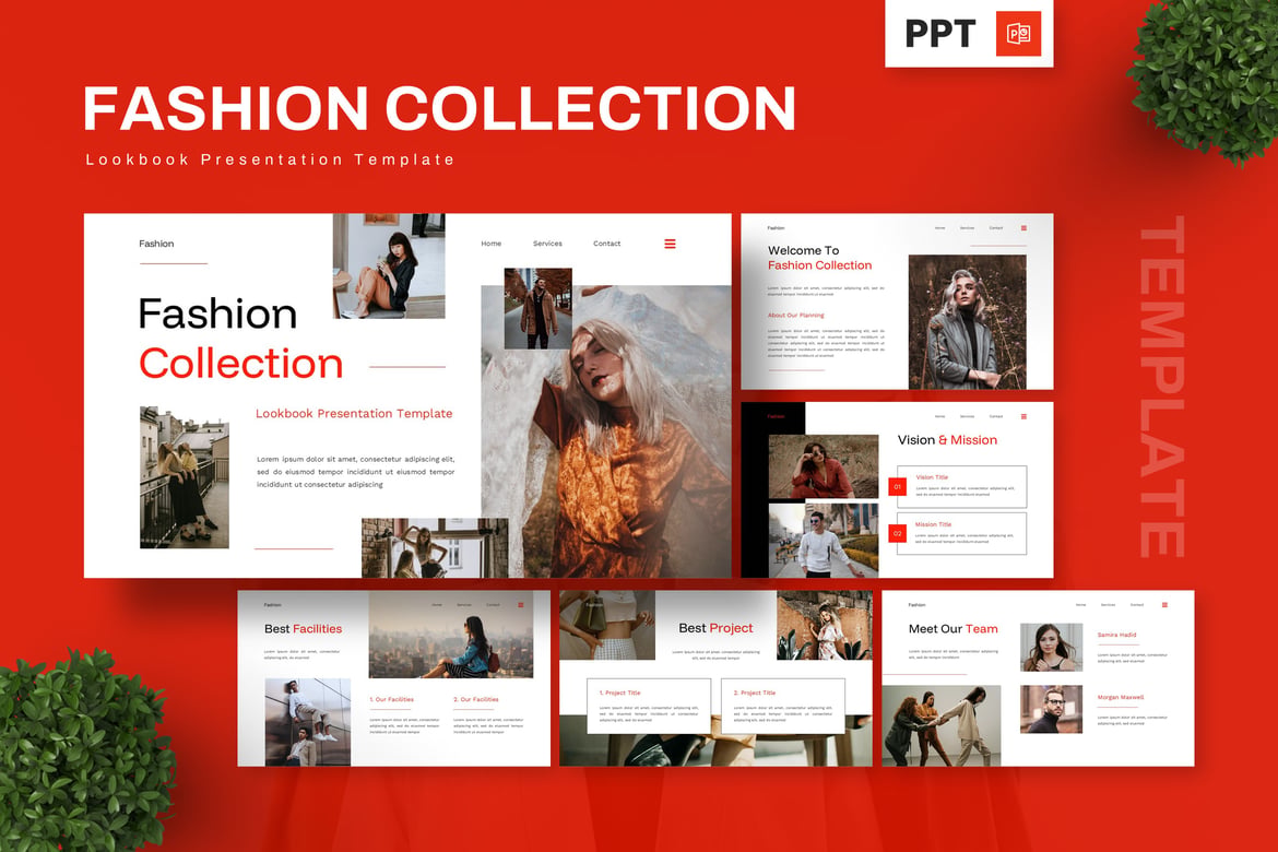 Template Presentasi Powerpoint Koleksi Fashion yang Menawan