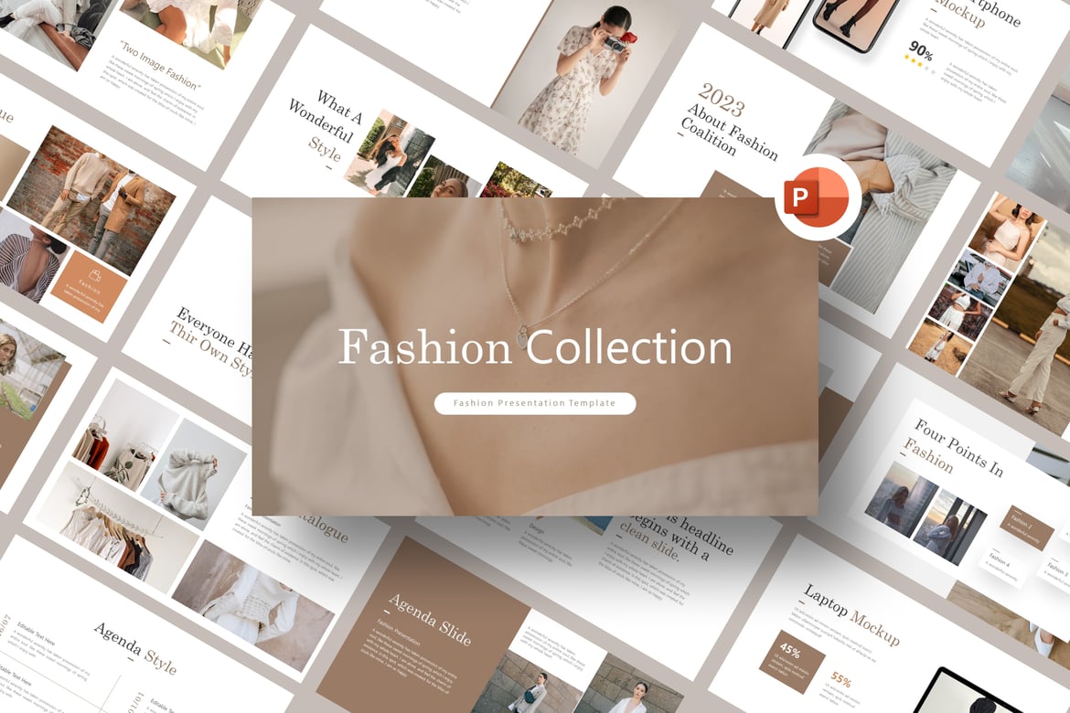 Template Presentasi PowerPoint Koleksi Fashion yang Stylish