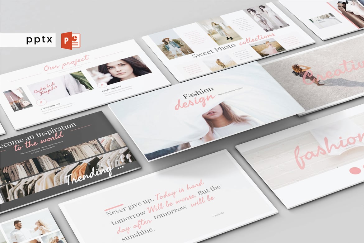 Template Presentasi PowerPoint Fashion Design Modern dan Profesional