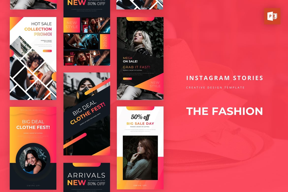 Template Powerpoint Story Instagram Fashion yang Menarik