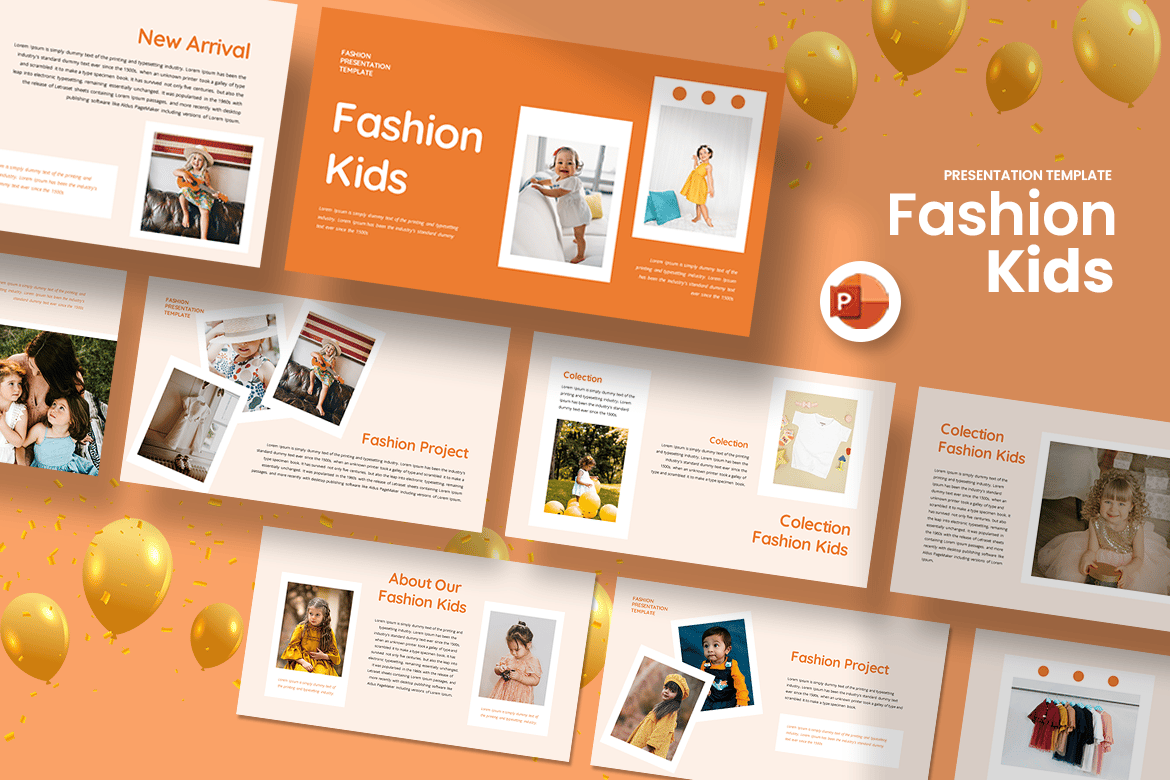 Template Presentasi PowerPoint Fashion Anak yang Menarik