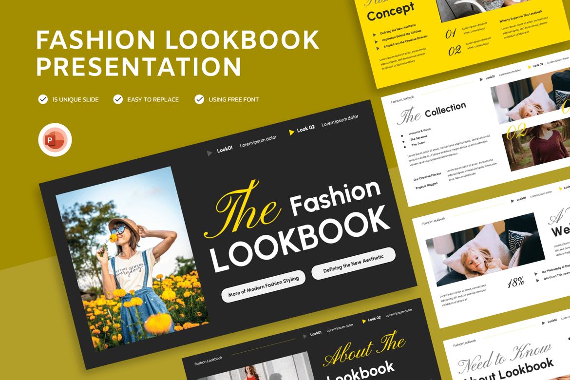 Template Powerpoint Lookbook Fashion yang Menarik