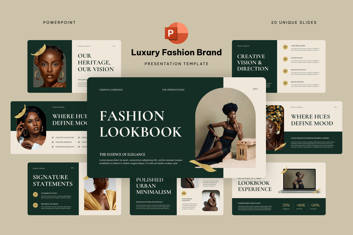 Template PowerPoint Lookbook Fashion yang Modern dan Menarik