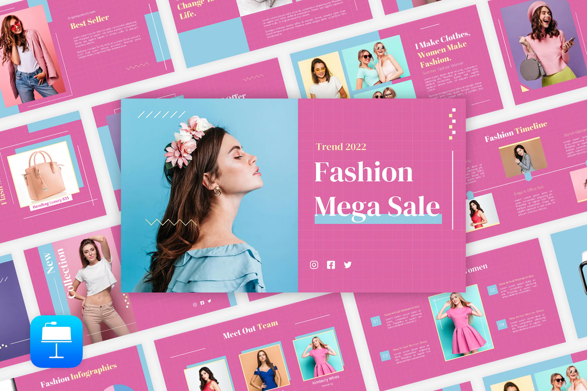 Template Presentasi Fashion Mega Sale - PowerPoint yang Menarik