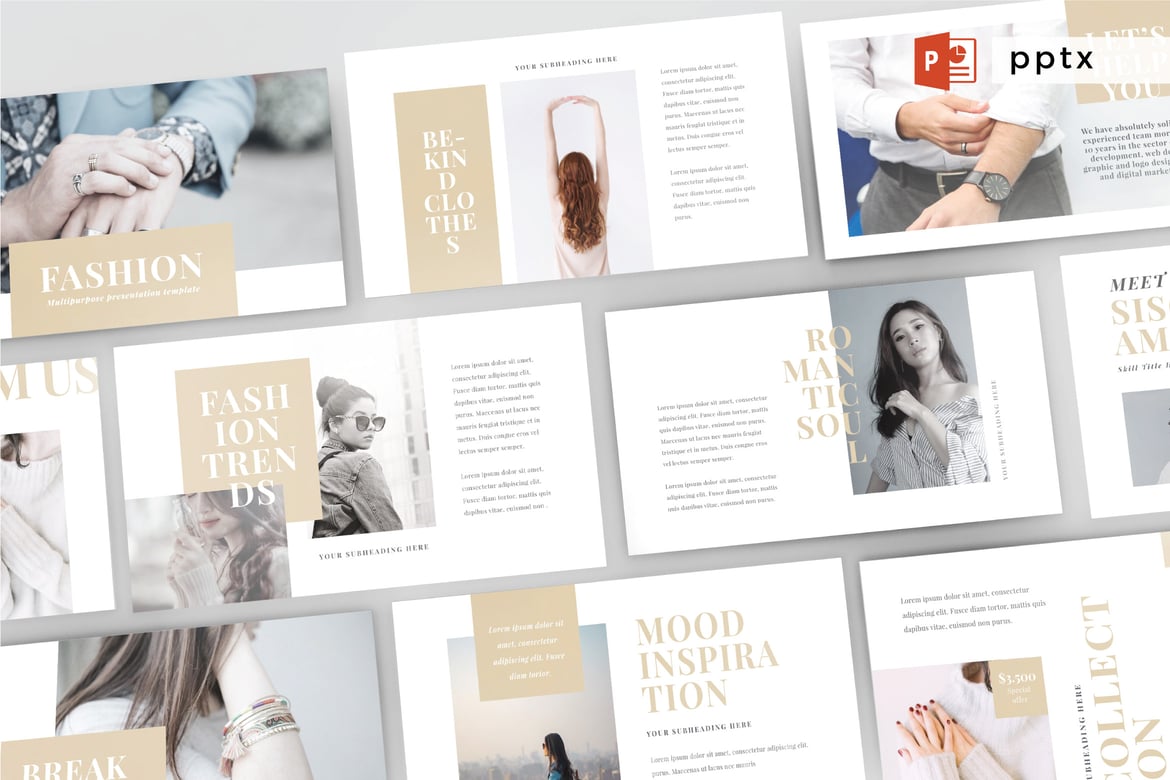 Template PowerPoint Fashion Multifungsi V60 untuk Presentasi Profesional