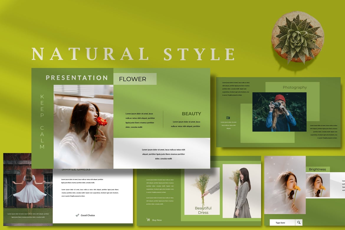 Template Powerpoint Natural Style yang Stylish dan Multifungsi