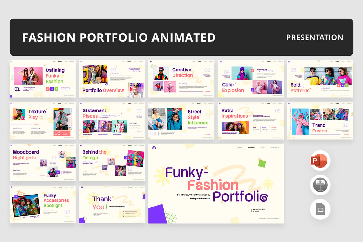 Template Presentasi Fashion Dinamis untuk PowerPoint