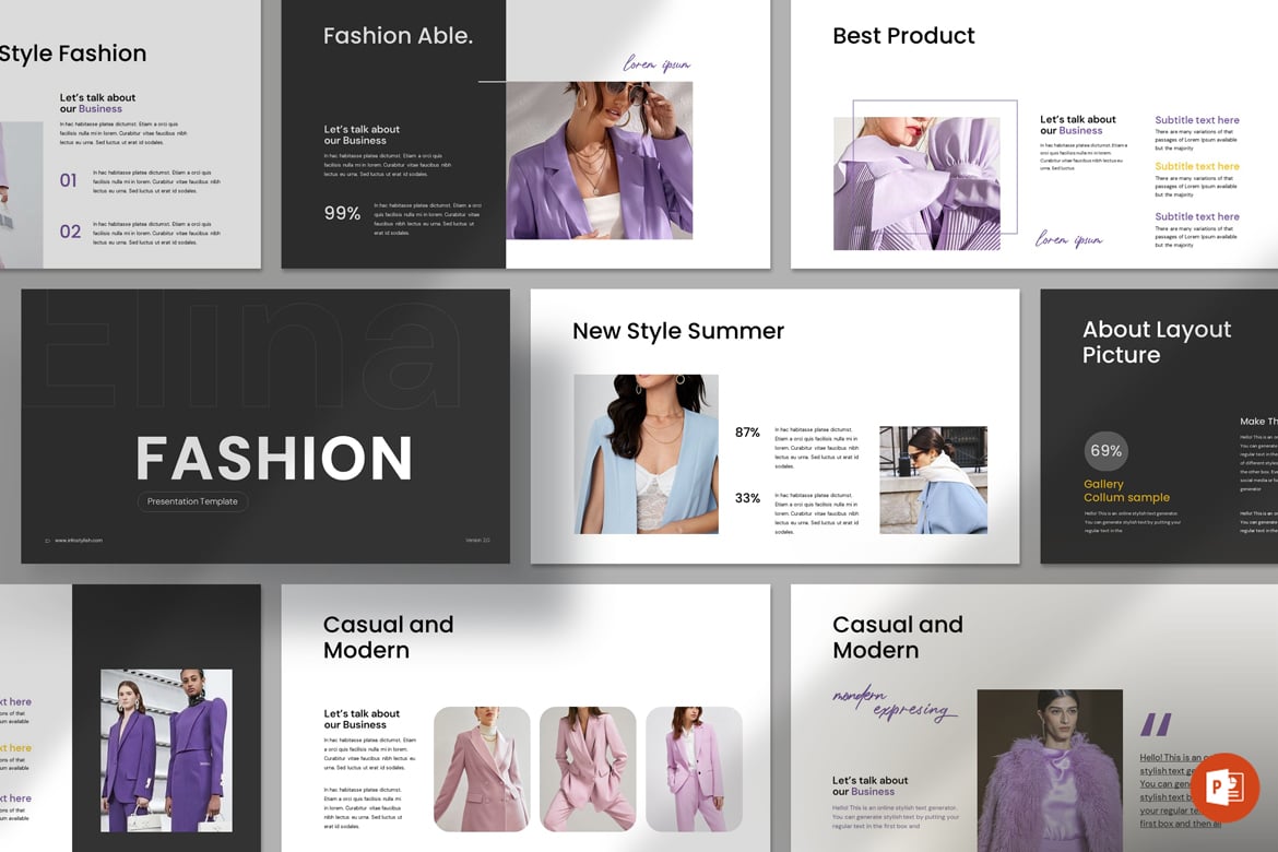 Template Presentasi PowerPoint Fashion yang Elegan dan Profesional