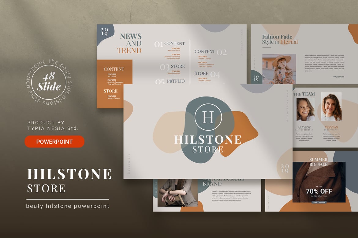 Template Presentasi PowerPoint Fashion yang Modern dan Minimalis