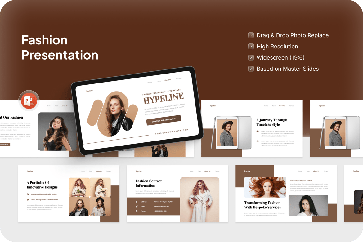 Template Presentasi Fashion Profesional untuk PowerPoint