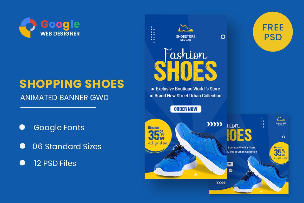 Banner Iklan HTML5 Sepatu Fashion untuk Promosi Efektif