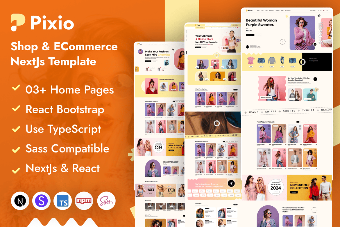 Template Website E-Commerce Fashion Modern & Menarik dengan NextJs