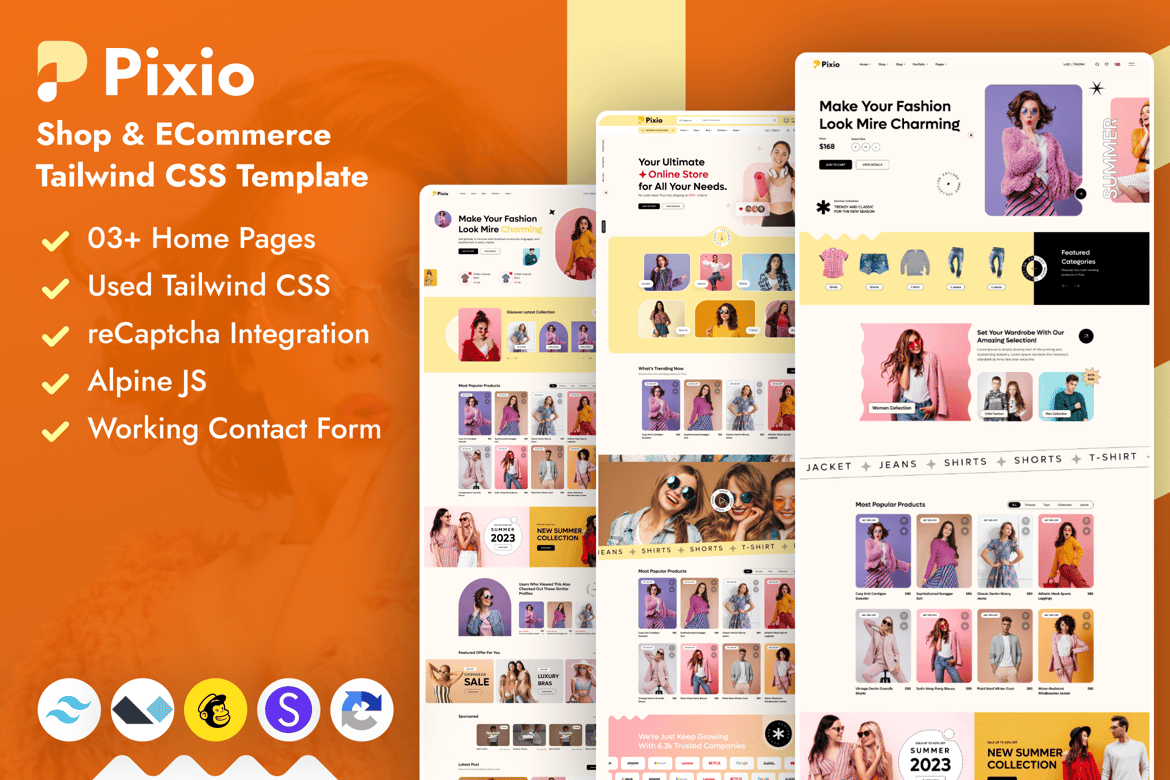 Template Website Fashion & eCommerce Modern dengan Tailwind CSS